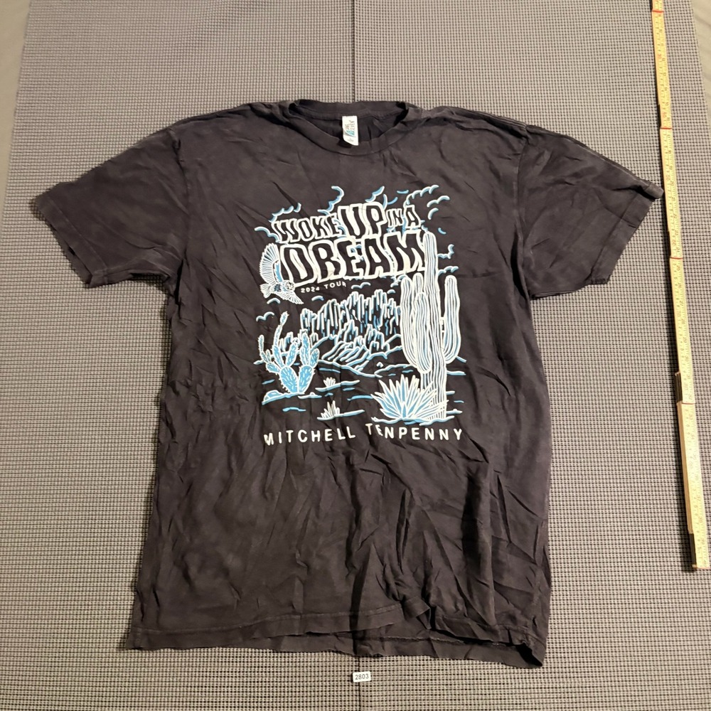 Lane Seven Mitchell Tenpenny 2024 Tour T-Shirt Gray Large LST002